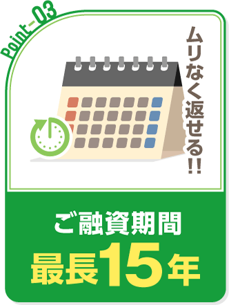 Point3 ご融資期間 最長15年